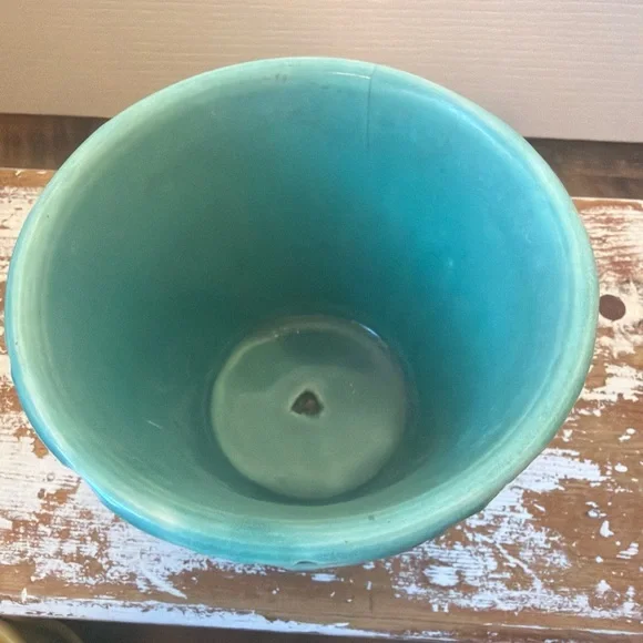 McCoy Vintage Art Pottery Quilted Leaf Pattern With Attached Saucer 1940’s - Picture 4 of 7